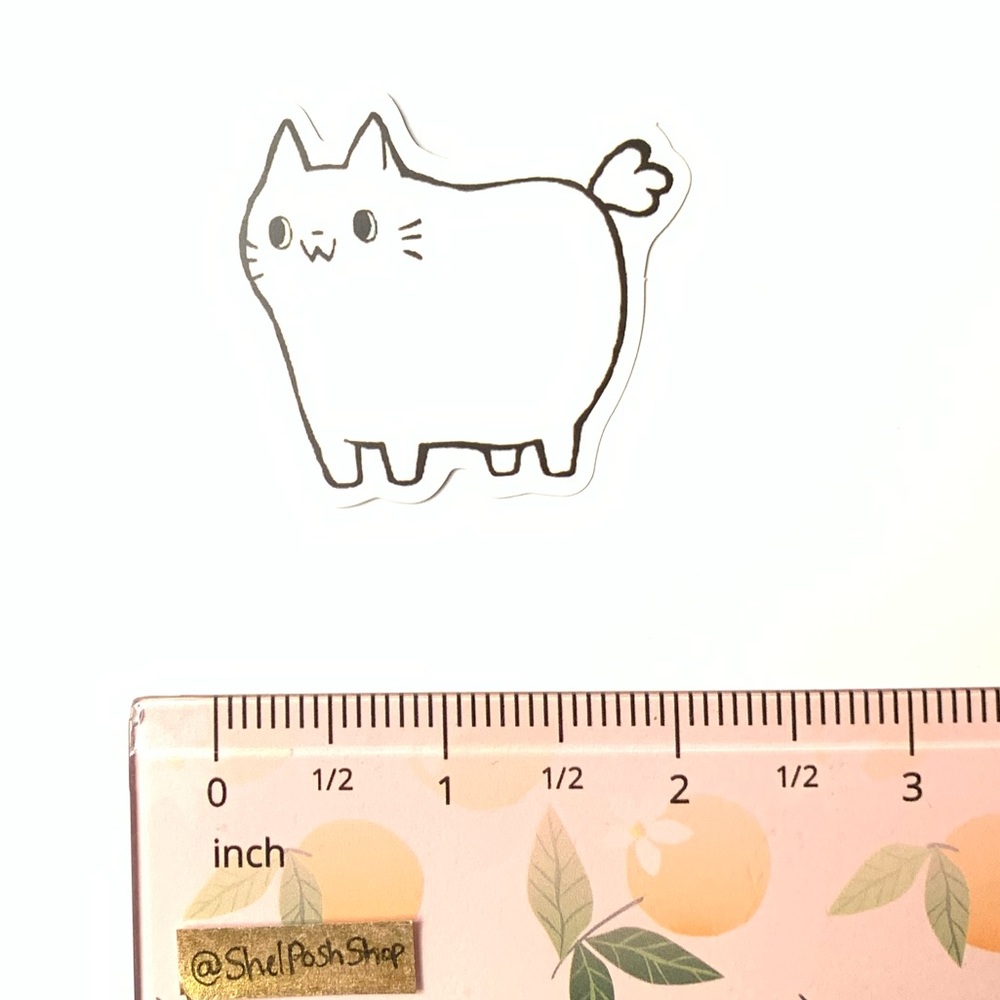 White Cat Vinyl Sticker - Picture 2 of 2